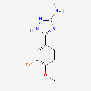 molecular formula C9H9BrN4O B13672561 5-Amino-3-(3-bromo-4-methoxyphenyl)-1H-1,2,4-triazole 