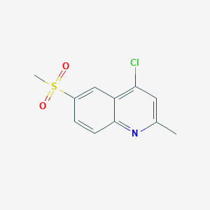 molecular formula C11H10ClNO2S B13672563 4-Chloro-2-methyl-6-(methylsulfonyl)quinoline 