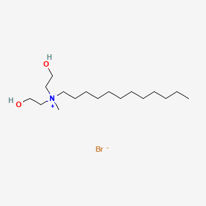 molecular formula C17H38BrNO2 B1367257 N,N-Bis(2-hydroxyethyl)-N-methyldodecan-1-aminium bromide CAS No. 57122-49-3