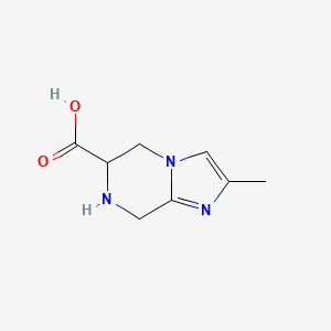 molecular formula C8H11N3O2 B13672578 2-Methyl-5,6,7,8-tetrahydroimidazo[1,2-a]pyrazine-6-carboxylic acid 