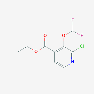 molecular formula C9H8ClF2NO3 B13672602 Ethyl 2-chloro-3-(difluoromethoxy)isonicotinate 