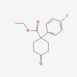 molecular formula C15H17FO3 B1367261 Ethyl 1-(4-fluorophenyl)-4-oxocyclohexanecarboxylate CAS No. 80912-59-0