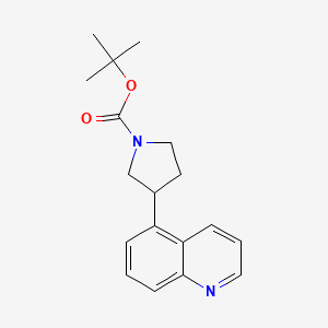 molecular formula C18H22N2O2 B13672623 5-(1-Boc-3-pyrrolidinyl)quinoline 