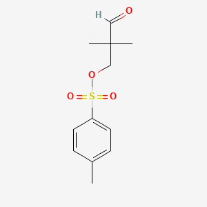 molecular formula C12H16O4S B1367265 丙醛，2,2-二甲基-3-[[(4-甲基苯基)磺酰]氧基]- CAS No. 18516-19-3