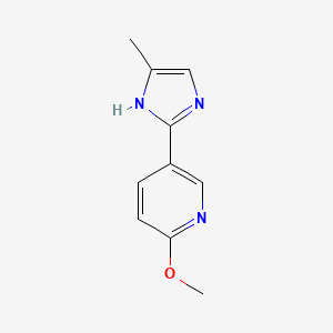 molecular formula C10H11N3O B13672659 2-Methoxy-5-(5-methyl-2-imidazolyl)pyridine 