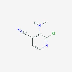 molecular formula C7H6ClN3 B13672664 2-Chloro-3-(methylamino)isonicotinonitrile 