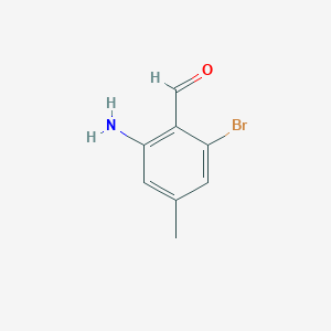 molecular formula C8H8BrNO B13672677 2-Amino-6-bromo-4-methylbenzaldehyde 