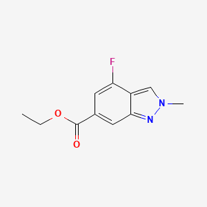 molecular formula C11H11FN2O2 B13672688 Ethyl 4-fluoro-2-methyl-2H-indazole-6-carboxylate 