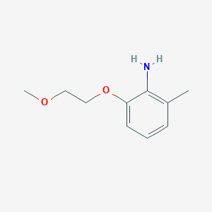 molecular formula C10H15NO2 B1367270 2-(2-Methoxyethoxy)-6-methylphenylamine 