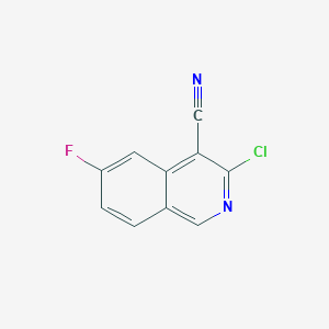 molecular formula C10H4ClFN2 B13672749 3-Chloro-6-fluoroisoquinoline-4-carbonitrile 