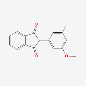 molecular formula C16H11FO3 B13672756 2-(3-Fluoro-5-methoxyphenyl)-1H-indene-1,3(2H)-dione 
