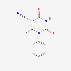molecular formula C12H9N3O2 B1367279 6-Methyl-2,4-dioxo-1-phenyl-1,2,3,4-tetrahydropyrimidine-5-carbonitrile CAS No. 5900-42-5