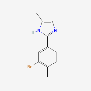 molecular formula C11H11BrN2 B13672797 2-(3-Bromo-4-methylphenyl)-5-methyl-1H-imidazole 