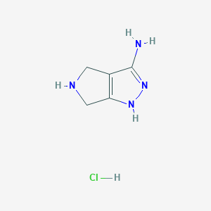 molecular formula C5H9ClN4 B13672799 1,4,5,6-Tetrahydropyrrolo[3,4-c]pyrazol-3-amine hydrochloride 
