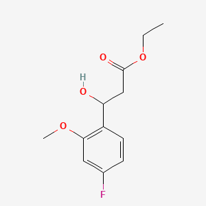 molecular formula C12H15FO4 B13672813 Ethyl 3-(4-Fluoro-2-methoxyphenyl)-3-hydroxypropanoate 