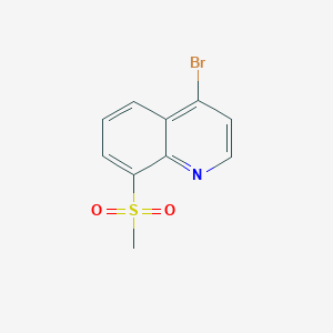 molecular formula C10H8BrNO2S B13672828 4-Bromo-8-(methylsulfonyl)quinoline 
