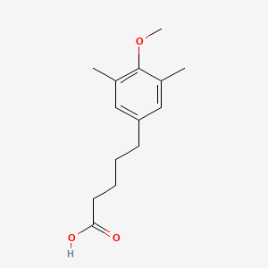 molecular formula C14H20O3 B13672851 5-(4-Methoxy-3,5-dimethylphenyl)pentanoic Acid 