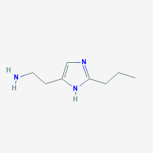 molecular formula C8H15N3 B13672885 2-(2-Propyl-1H-imidazol-4-yl)ethanamine CAS No. 57118-65-7