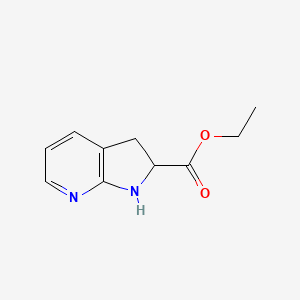 molecular formula C10H12N2O2 B13672915 Ethyl 2,3-dihydro-1H-pyrrolo[2,3-b]pyridine-2-carboxylate 