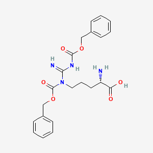 molecular formula C22H26N4O6 B13672921 (2S)-2-amino-5-[phenylmethoxycarbonyl-(N-phenylmethoxycarbonylcarbamimidoyl)amino]pentanoic acid 