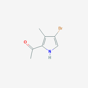molecular formula C7H8BrNO B13672932 1-(4-Bromo-3-methyl-1H-pyrrol-2-yl)ethanone 