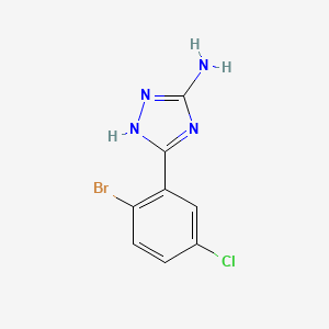 molecular formula C8H6BrClN4 B13672996 5-Amino-3-(2-bromo-5-chlorophenyl)-1H-1,2,4-triazole 