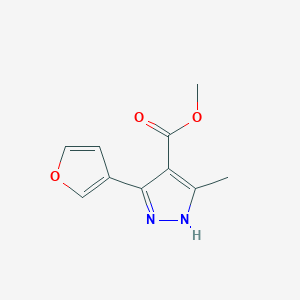molecular formula C10H10N2O3 B1367302 methyl 3-(furan-3-yl)-5-methyl-1H-pyrazole-4-carboxylate 