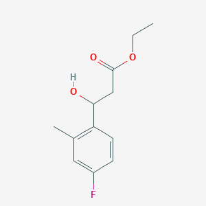 molecular formula C12H15FO3 B13673079 Ethyl 3-(4-fluoro-2-methylphenyl)-3-hydroxypropanoate 