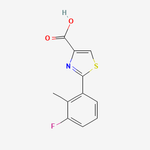 molecular formula C11H8FNO2S B13673080 2-(3-Fluoro-2-methylphenyl)thiazole-4-carboxylic Acid 