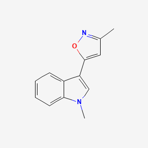 molecular formula C13H12N2O B13673110 3-Methyl-5-(1-methyl-3-indolyl)isoxazole 