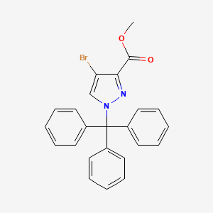 molecular formula C24H19BrN2O2 B13673118 Methyl 4-bromo-1-trityl-1H-pyrazole-3-carboxylate 