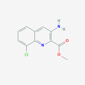 molecular formula C11H9ClN2O2 B13673125 Methyl 3-amino-8-chloroquinoline-2-carboxylate 