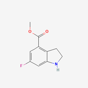 molecular formula C10H10FNO2 B13673133 Methyl 6-fluoroindoline-4-carboxylate 