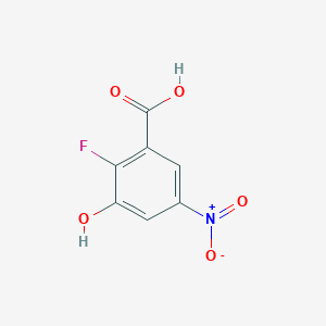 molecular formula C7H4FNO5 B13673273 2-Fluoro-3-hydroxy-5-nitrobenzoic acid 