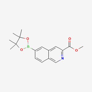 molecular formula C17H20BNO4 B13673277 Methyl 6-(4,4,5,5-tetramethyl-1,3,2-dioxaborolan-2-yl)isoquinoline-3-carboxylate 