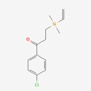 molecular formula C13H17ClOSi B13673313 1-(4-Chlorophenyl)-3-[dimethyl(vinyl)silyl]-1-propanone 