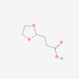 molecular formula C6H10O4 B1367335 3-(1,3-二氧戊环-2-基)丙酸 CAS No. 4388-56-1