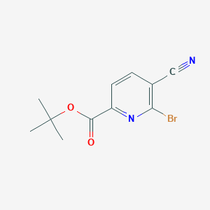 molecular formula C11H11BrN2O2 B13673394 tert-Butyl 6-bromo-5-cyanopicolinate 