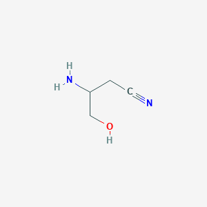 molecular formula C4H8N2O B13673483 3-Amino-4-hydroxybutanenitrile 
