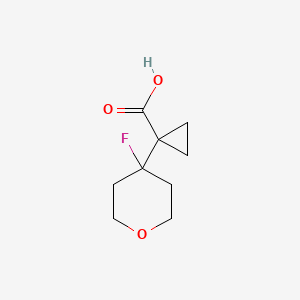 molecular formula C9H13FO3 B13673503 1-(4-Fluorotetrahydro-2H-pyran-4-yl)cyclopropanecarboxylic Acid 
