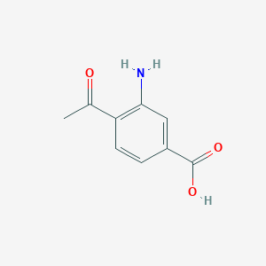 molecular formula C9H9NO3 B13673506 4-Acetyl-3-aminobenzoic acid 