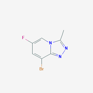 molecular formula C7H5BrFN3 B13673526 8-Bromo-6-fluoro-3-methyl-[1,2,4]triazolo[4,3-a]pyridine 