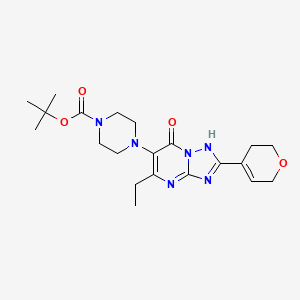 molecular formula C21H30N6O4 B13673629 6-(4-Boc-1-piperazinyl)-2-(3,6-dihydro-2H-pyran-4-yl)-5-ethyl-[1,2,4]triazolo[1,5-a]pyrimidin-7(4H)-one 