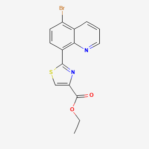 molecular formula C15H11BrN2O2S B13673679 Ethyl 2-(5-Bromoquinolin-8-yl)thiazole-4-carboxylate 