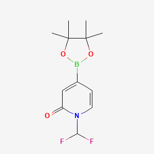 molecular formula C12H16BF2NO3 B13673706 1-(Difluoromethyl)-4-(4,4,5,5-tetramethyl-1,3,2-dioxaborolan-2-yl)pyridin-2(1H)-one 