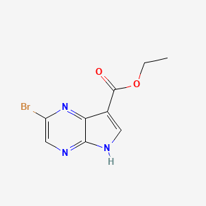 molecular formula C9H8BrN3O2 B13673720 Ethyl 2-bromo-5H-pyrrolo[2,3-b]pyrazine-7-carboxylate 