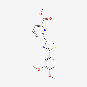 molecular formula C18H16N2O4S B13673726 Methyl 6-(2-(3,4-dimethoxyphenyl)thiazol-4-yl)picolinate 
