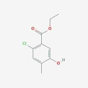 molecular formula C10H11ClO3 B13673732 Ethyl 2-chloro-5-hydroxy-4-methylbenzoate 