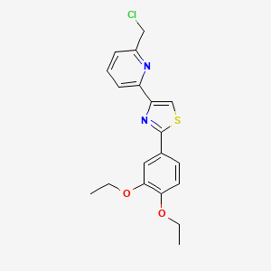 molecular formula C19H19ClN2O2S B13673805 4-(6-(Chloromethyl)pyridin-2-yl)-2-(3,4-diethoxyphenyl)thiazole 