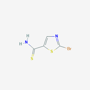 molecular formula C4H3BrN2S2 B13673809 2-Bromothiazole-5-carbothioamide 